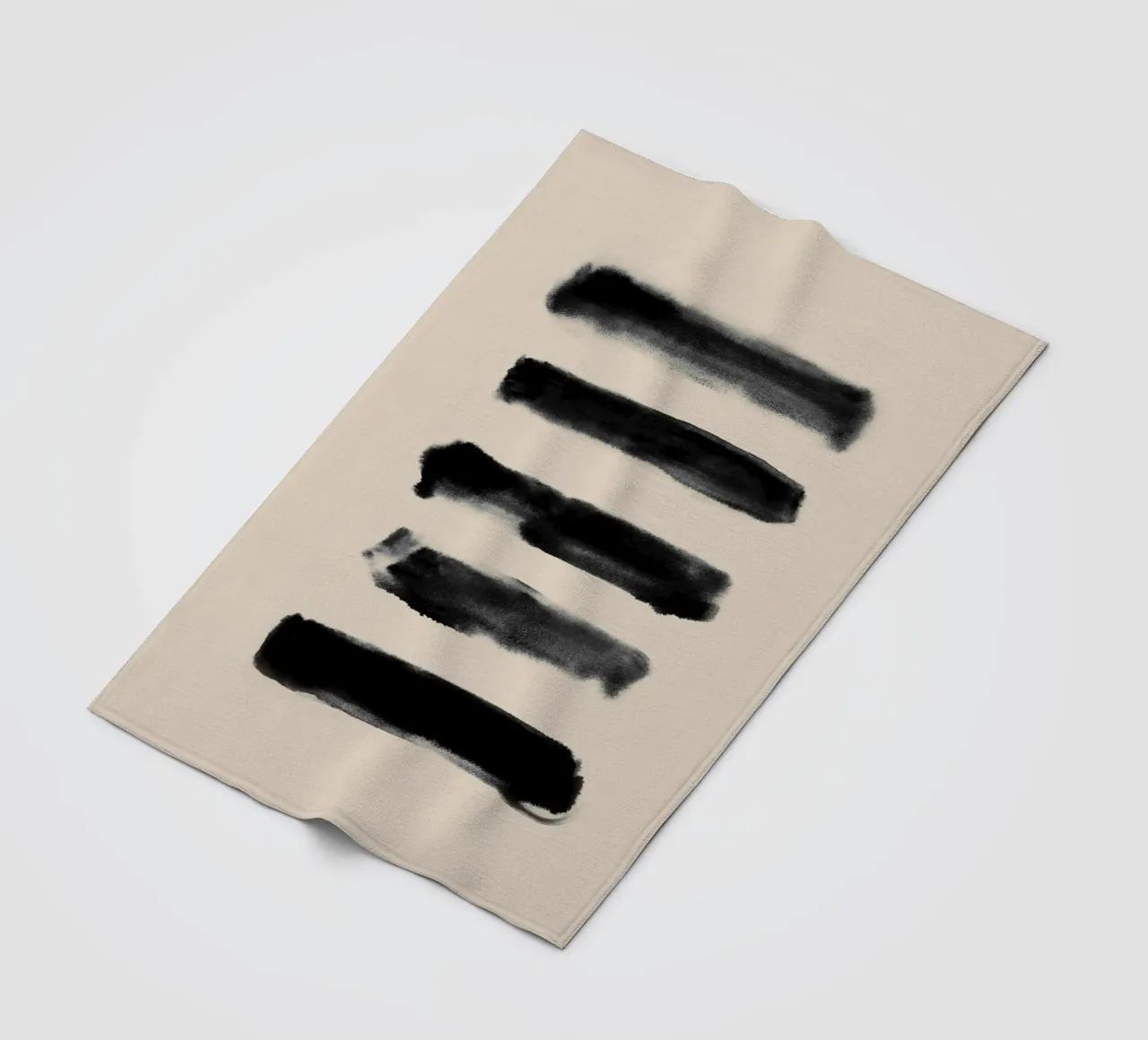 Horizontal Abstract Brush Strokes fleece blanket by Melloi Art Print