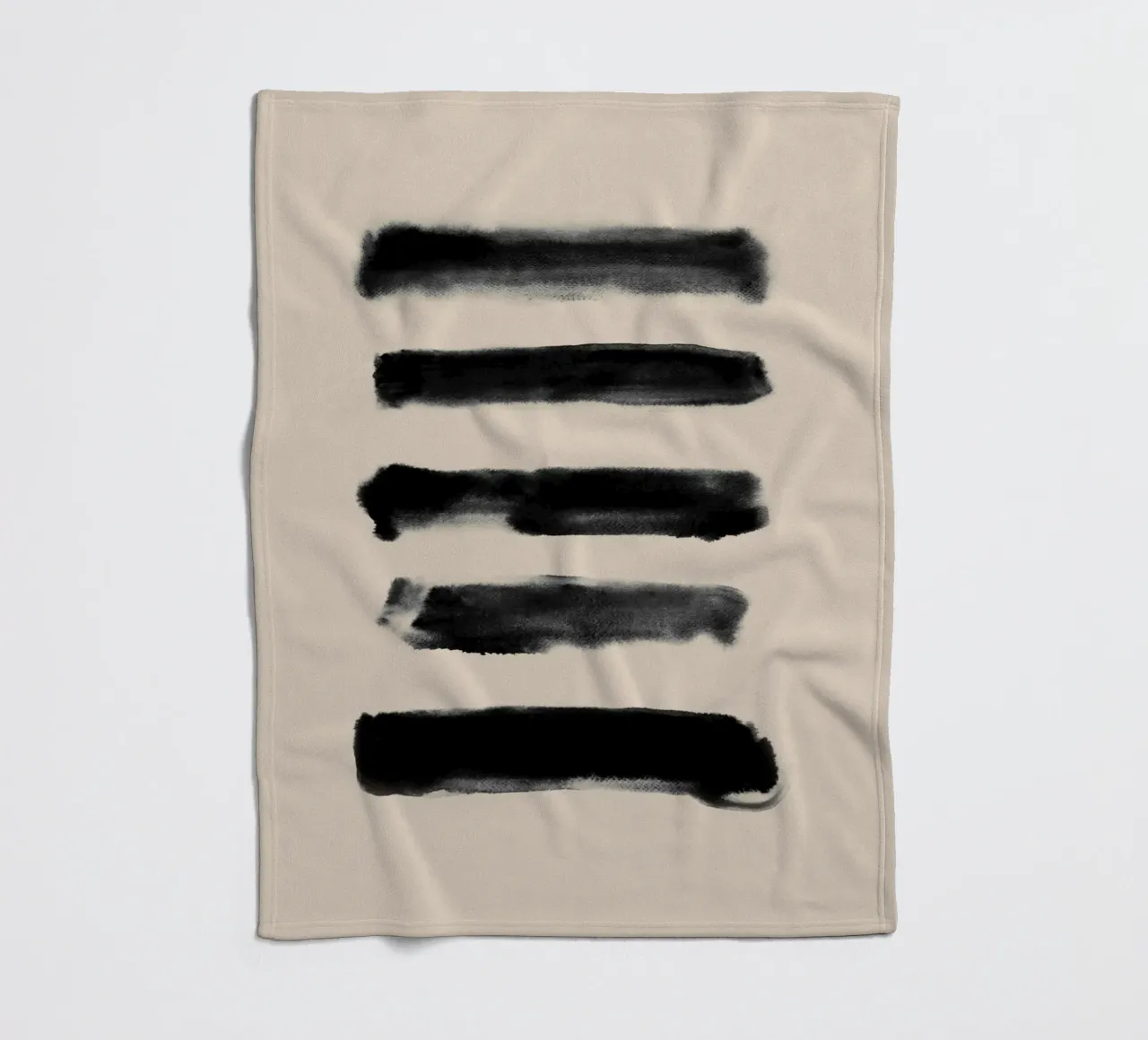Horizontal Abstract Brush Strokes fleece blanket by Melloi Art Print