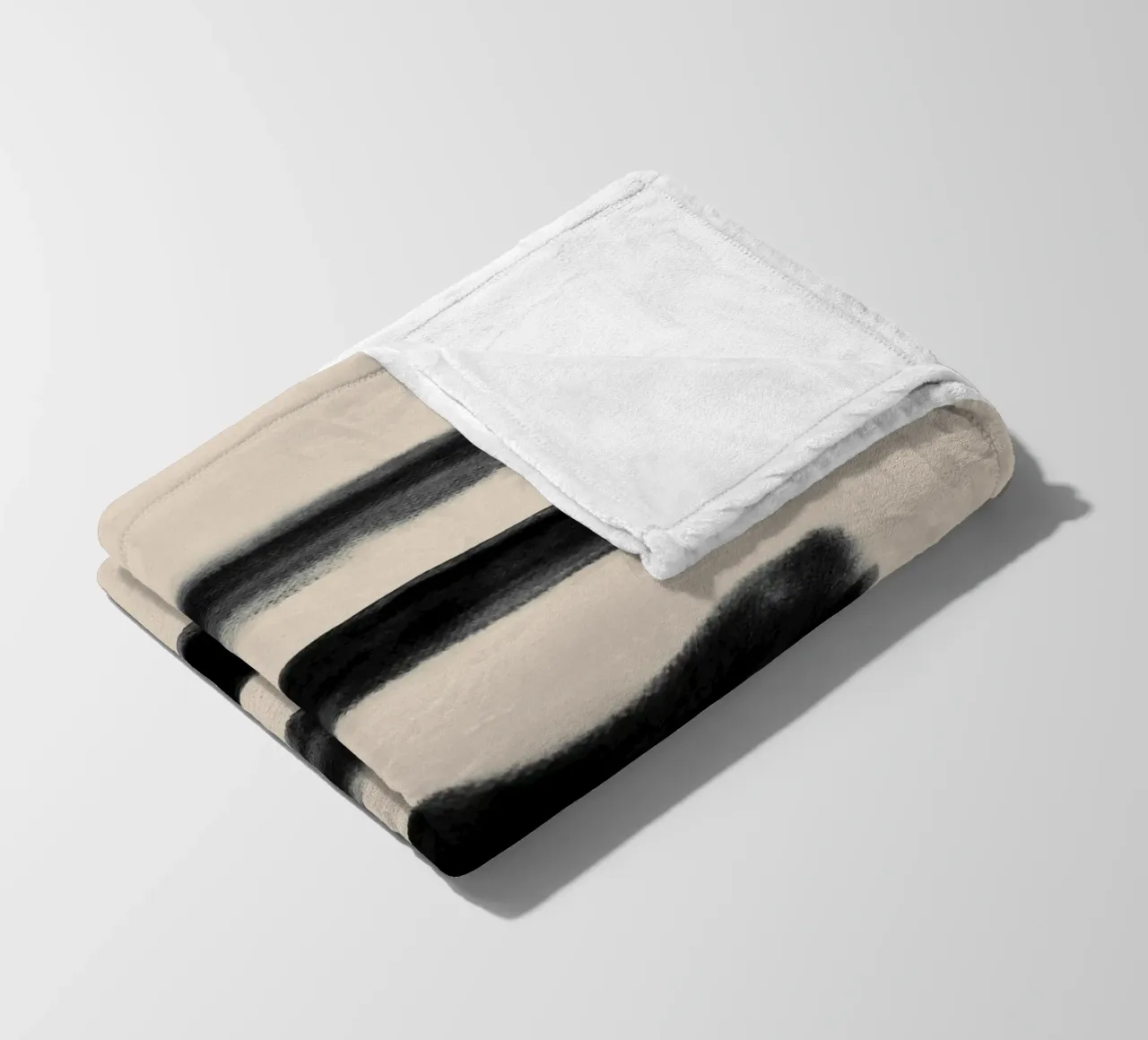 Horizontal Abstract Brush Strokes fleece blanket by Melloi Art Print