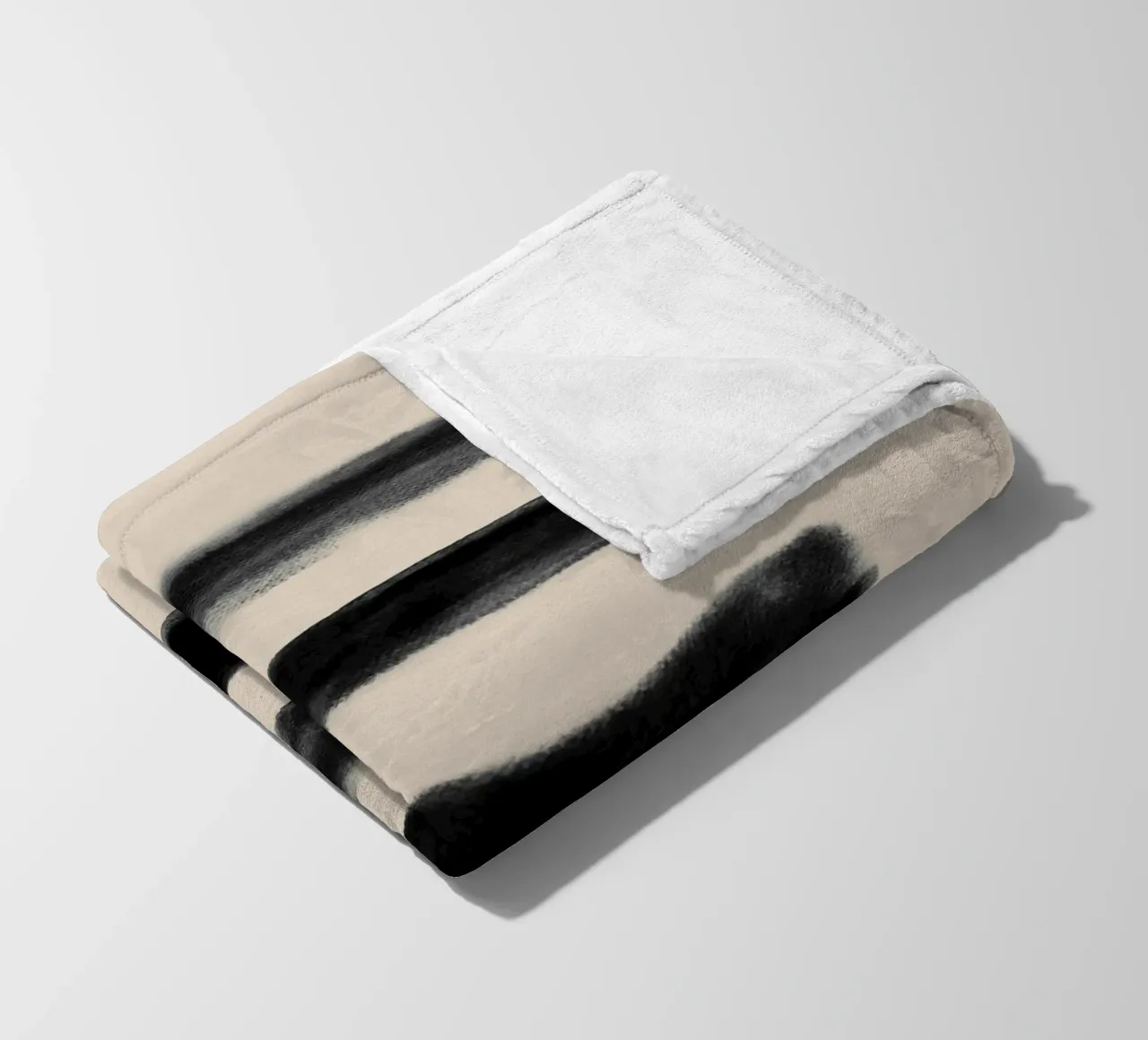 Horizontal Abstract Brush Strokes fleece blanket by Melloi Art Print