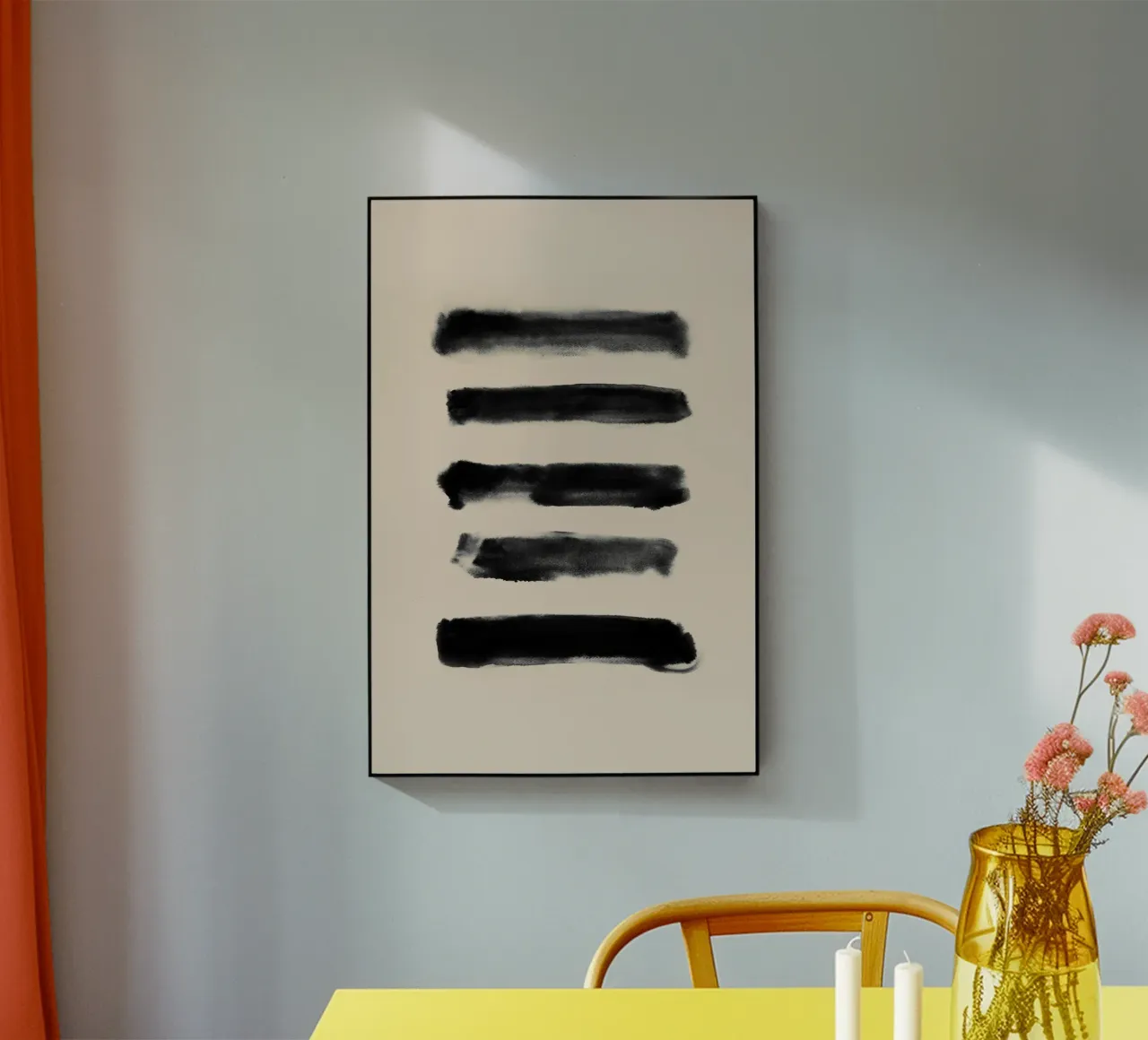 Pennellate astratte orizzontali plexiglass da Melloi Art Print