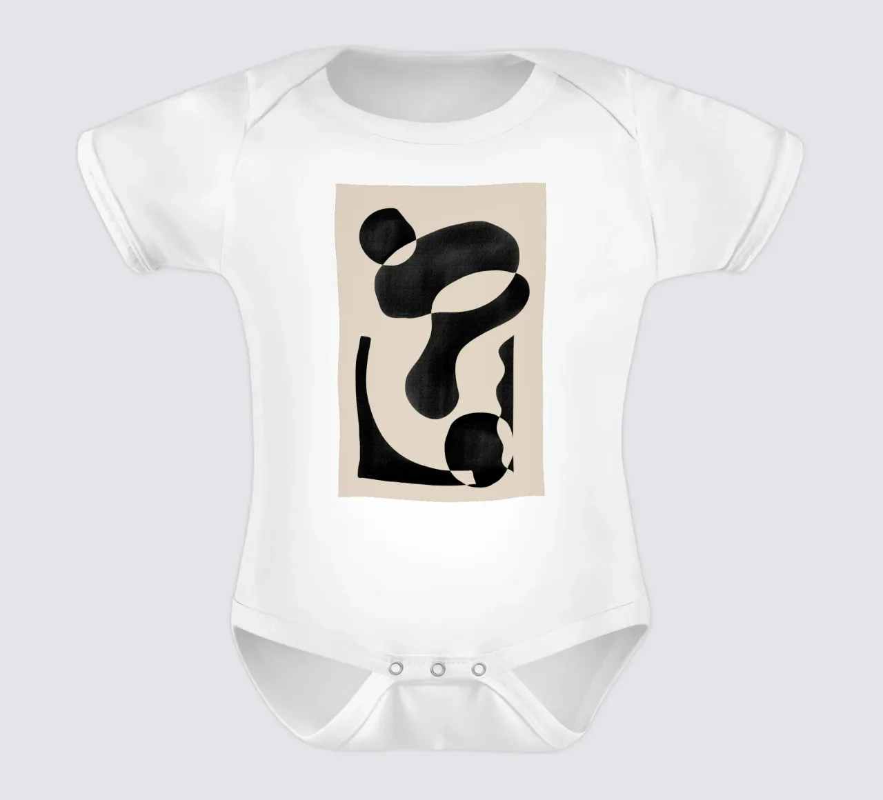 Abstract Organic Shape on Beige Background short-sleeve baby romper by Melloi Art Print