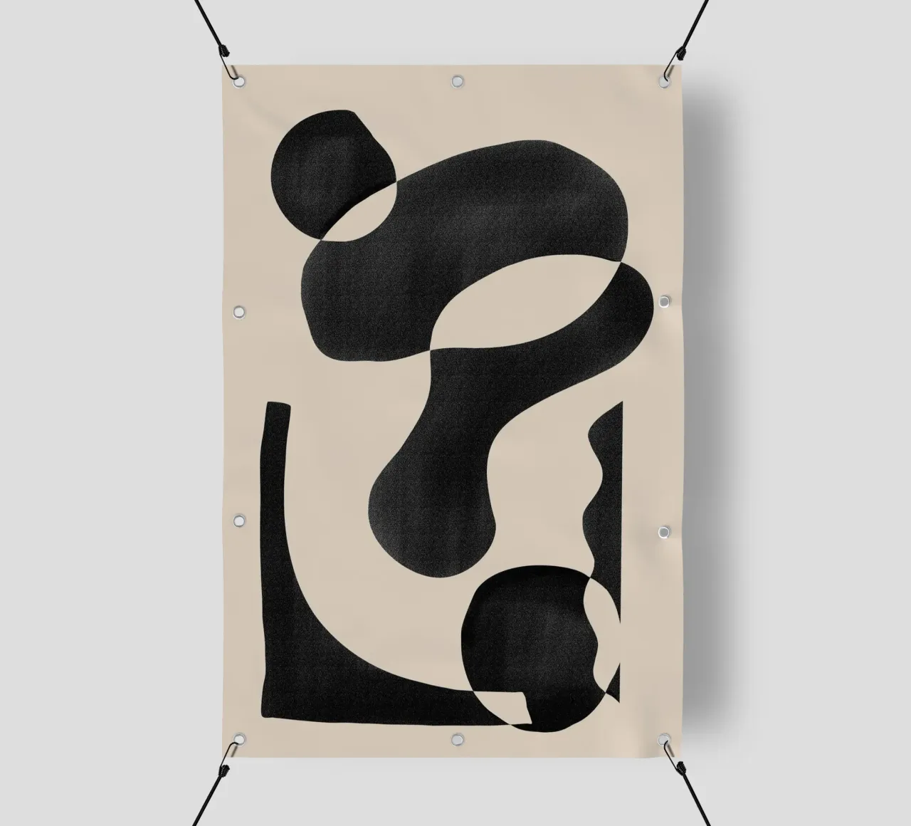 Abstrakte organische Form auf Beige Hintergrund PVC Plane von Melloi Art Print