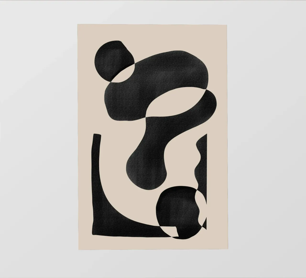 Abstrakte organische Form auf Beige Hintergrund PVC Plane von Melloi Art Print