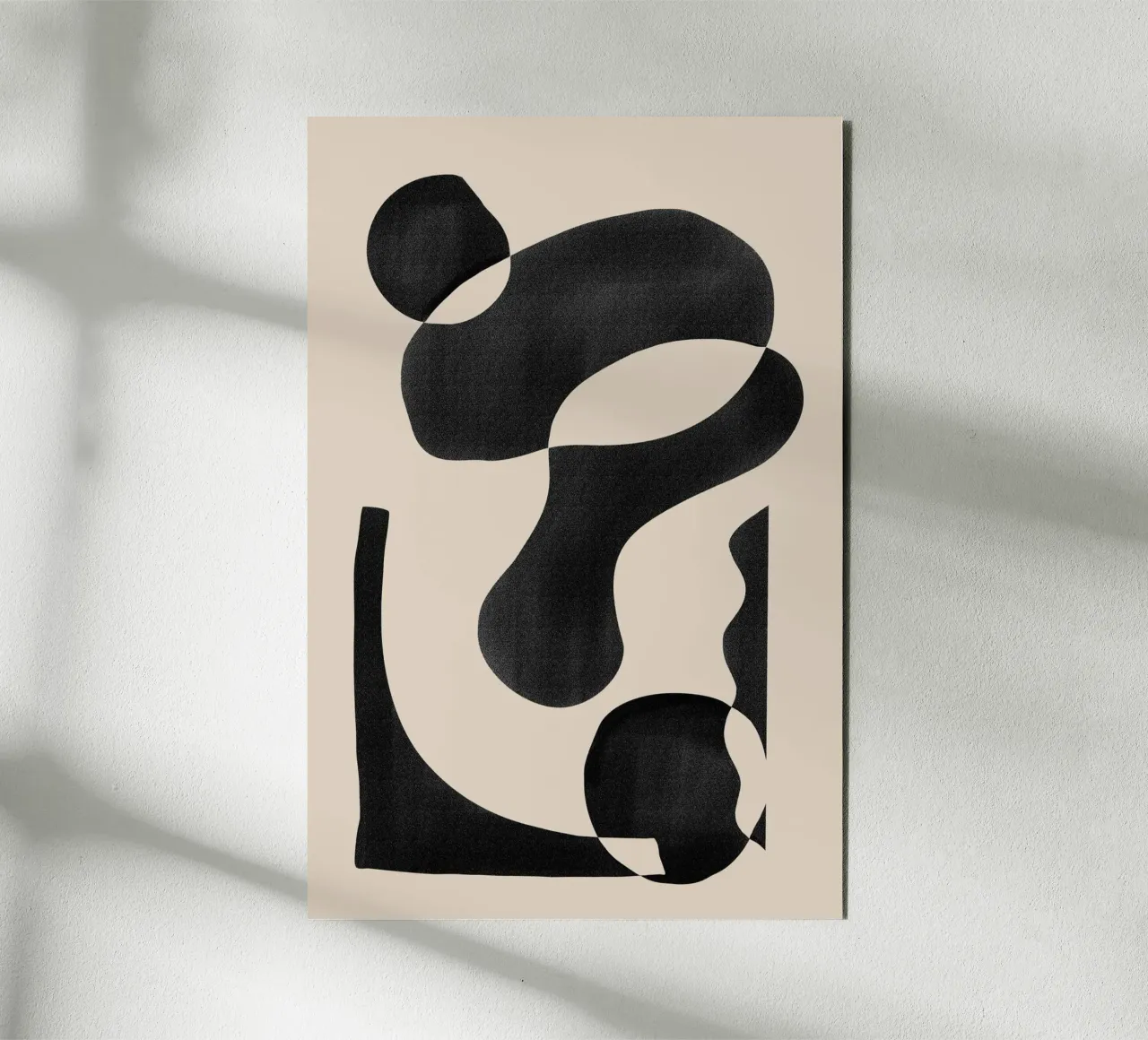 Abstrakte organische Form auf Beige Hintergrund Alu-Dibond von Melloi Art Print