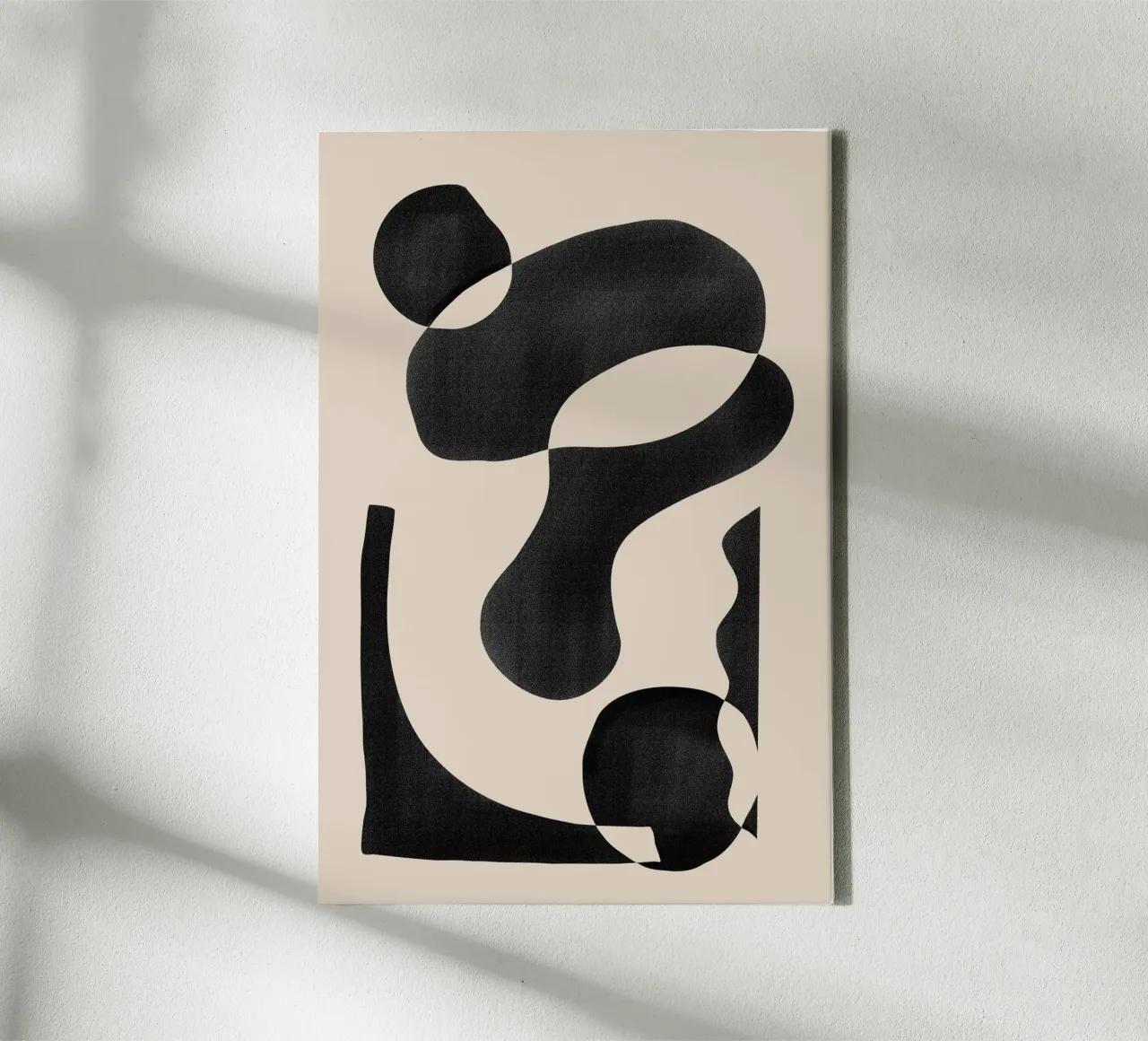 Abstract Organic Shape on Beige Background canvas by Melloi Art Print