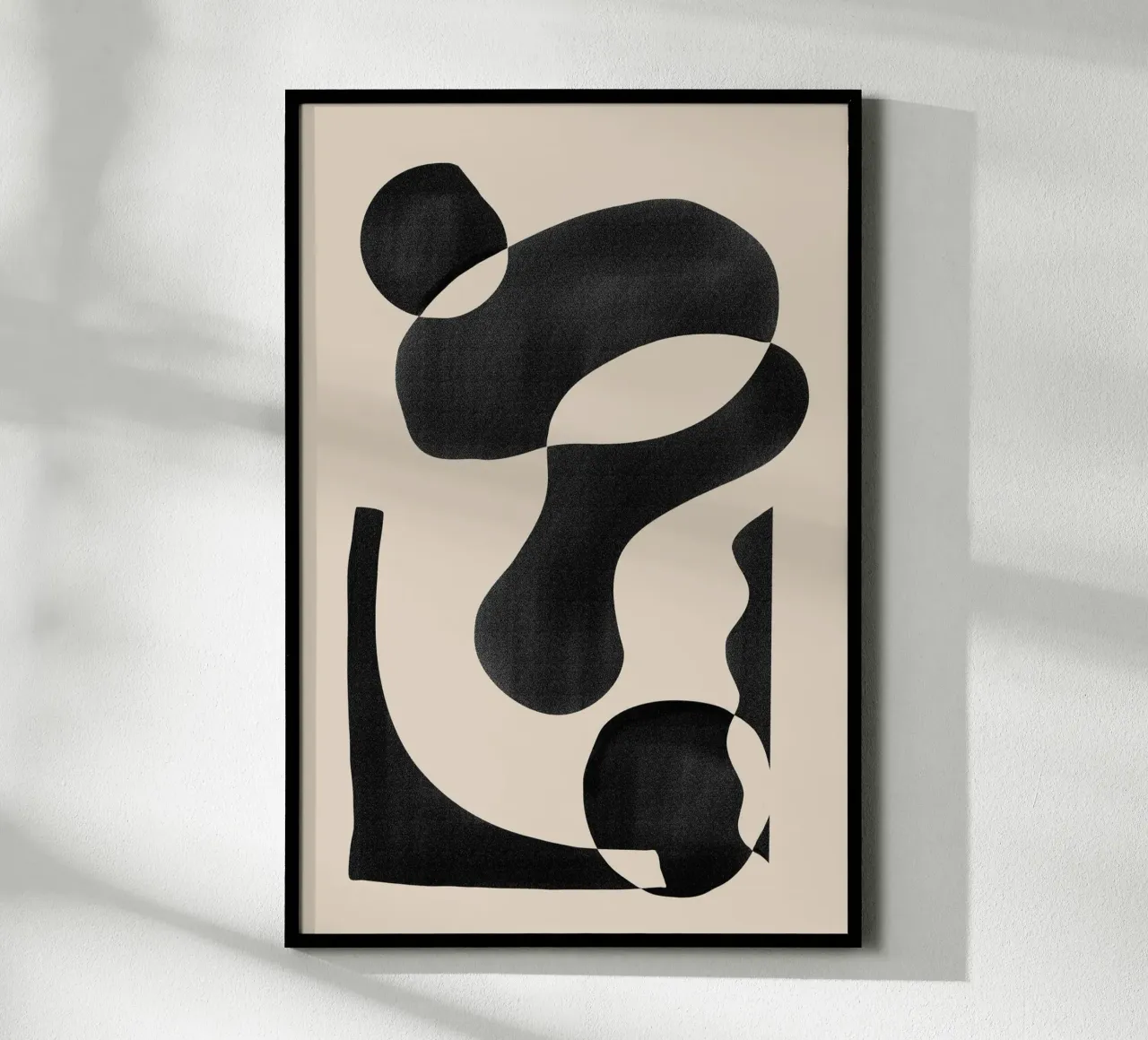 Abstract Organic Shape on Beige Background hahnemühle by Melloi Art Print