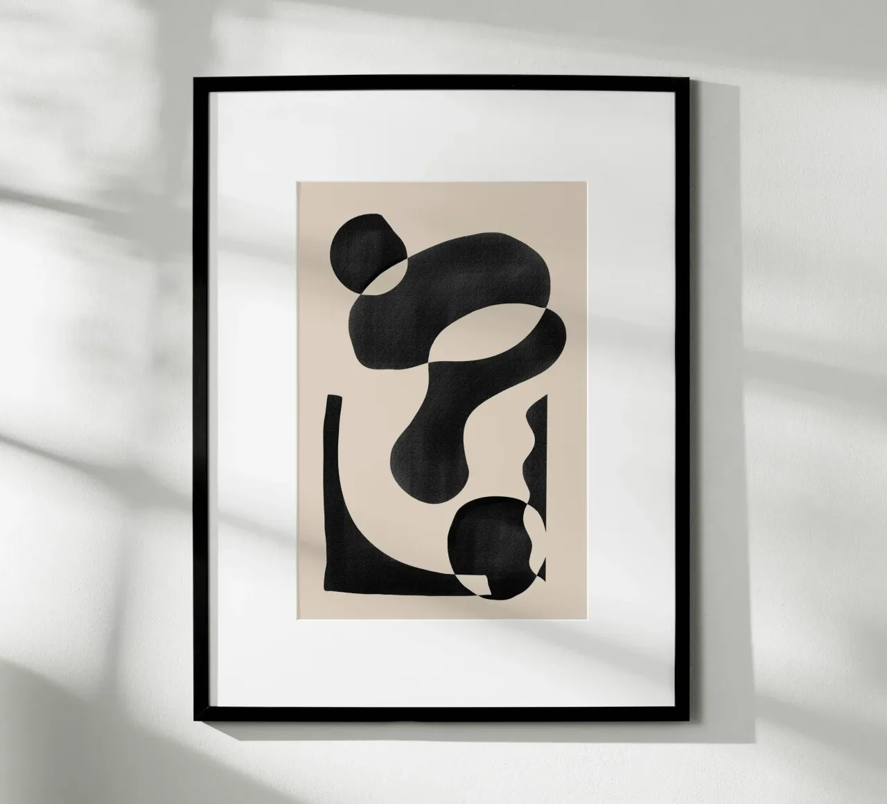 Abstract Organic Shape on Beige Background hahnemühle by Melloi Art Print