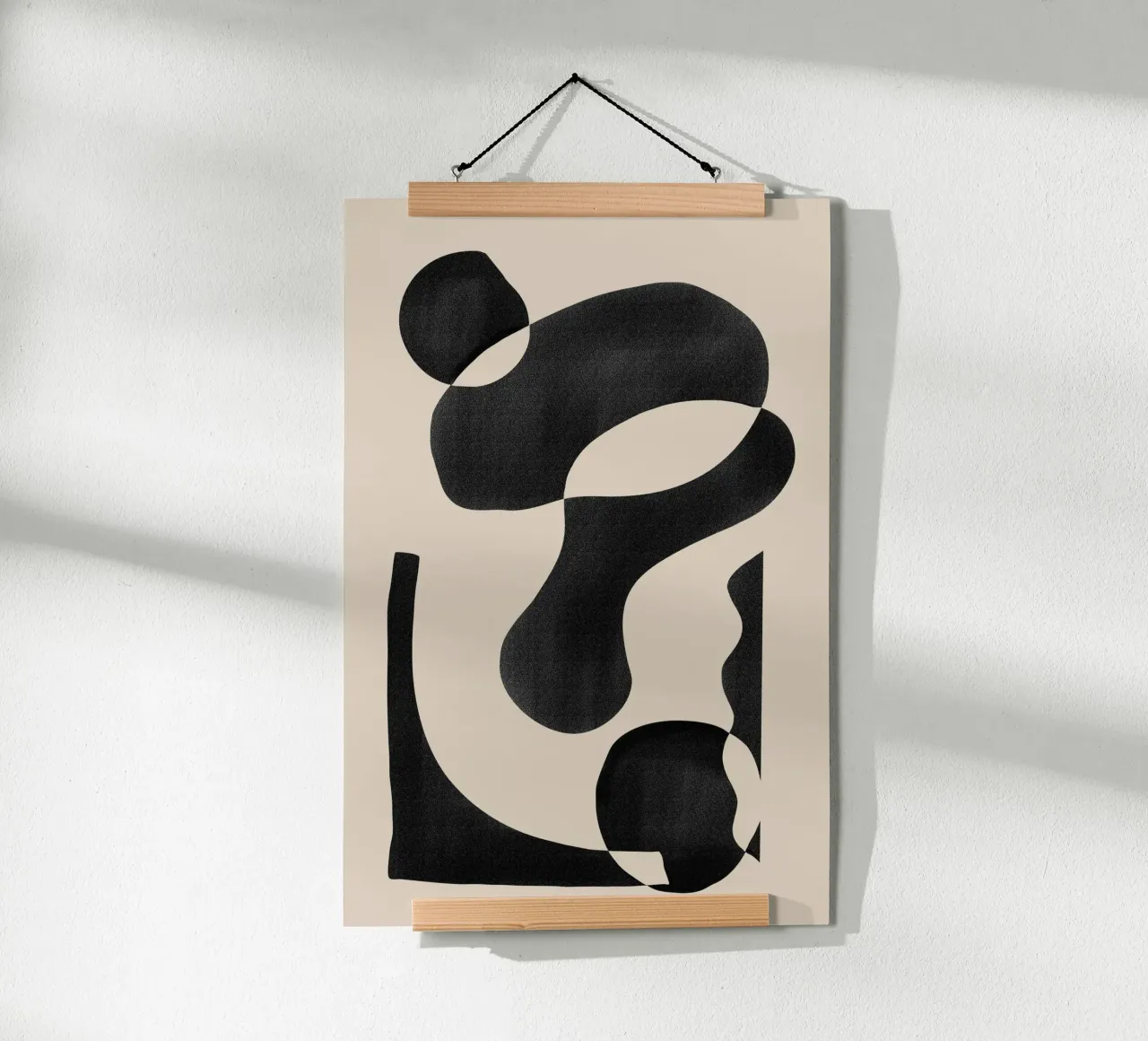 Abstract Organic Shape on Beige Background hahnemühle by Melloi Art Print