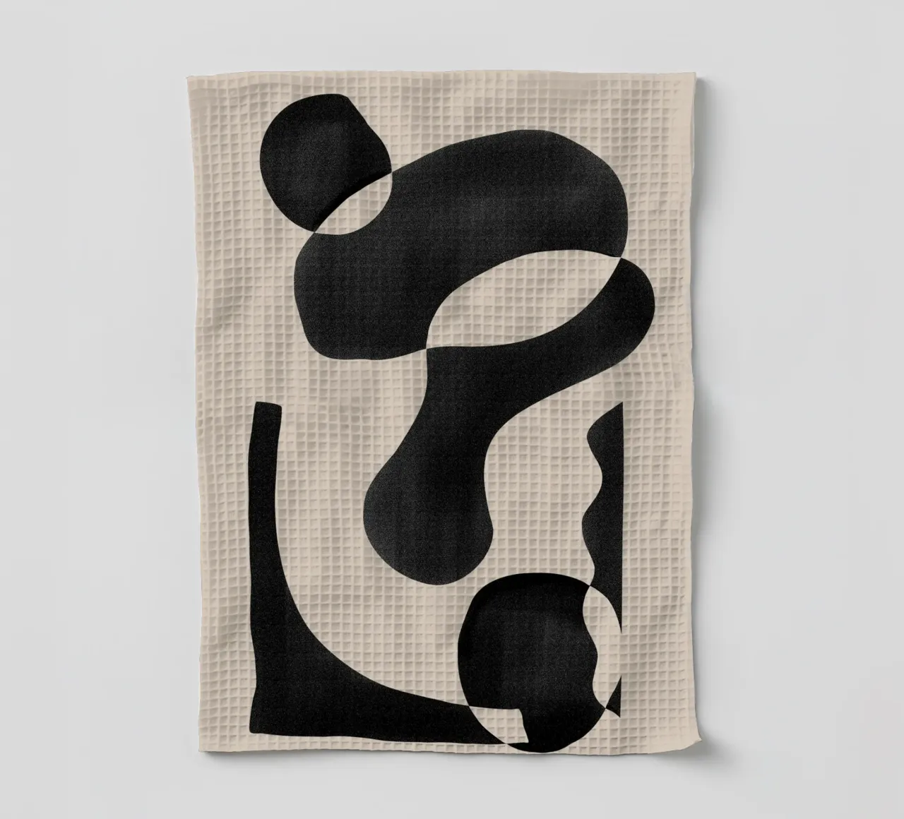 Abstract Organic Shape on Beige Background tea towel by Melloi Art Print
