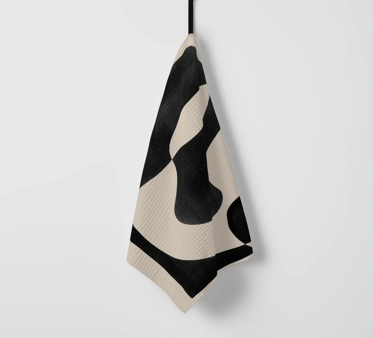 Abstract Organic Shape on Beige Background tea towel by Melloi Art Print