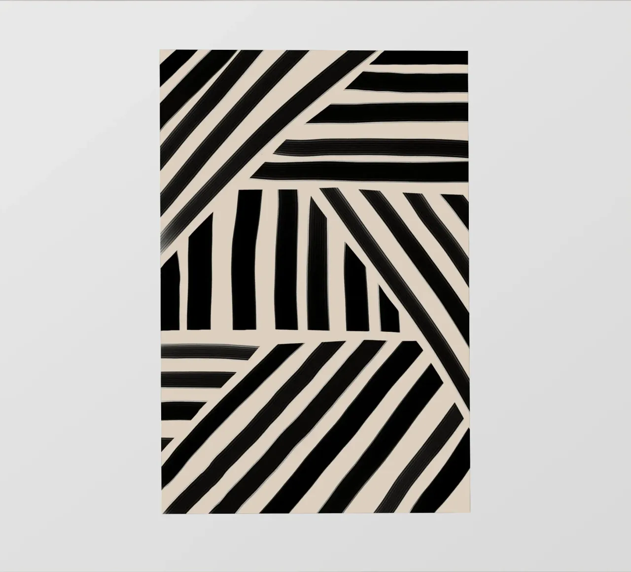 Motivo geometrico a righe bianche e nere pellicola backlit da Melloi Art Print