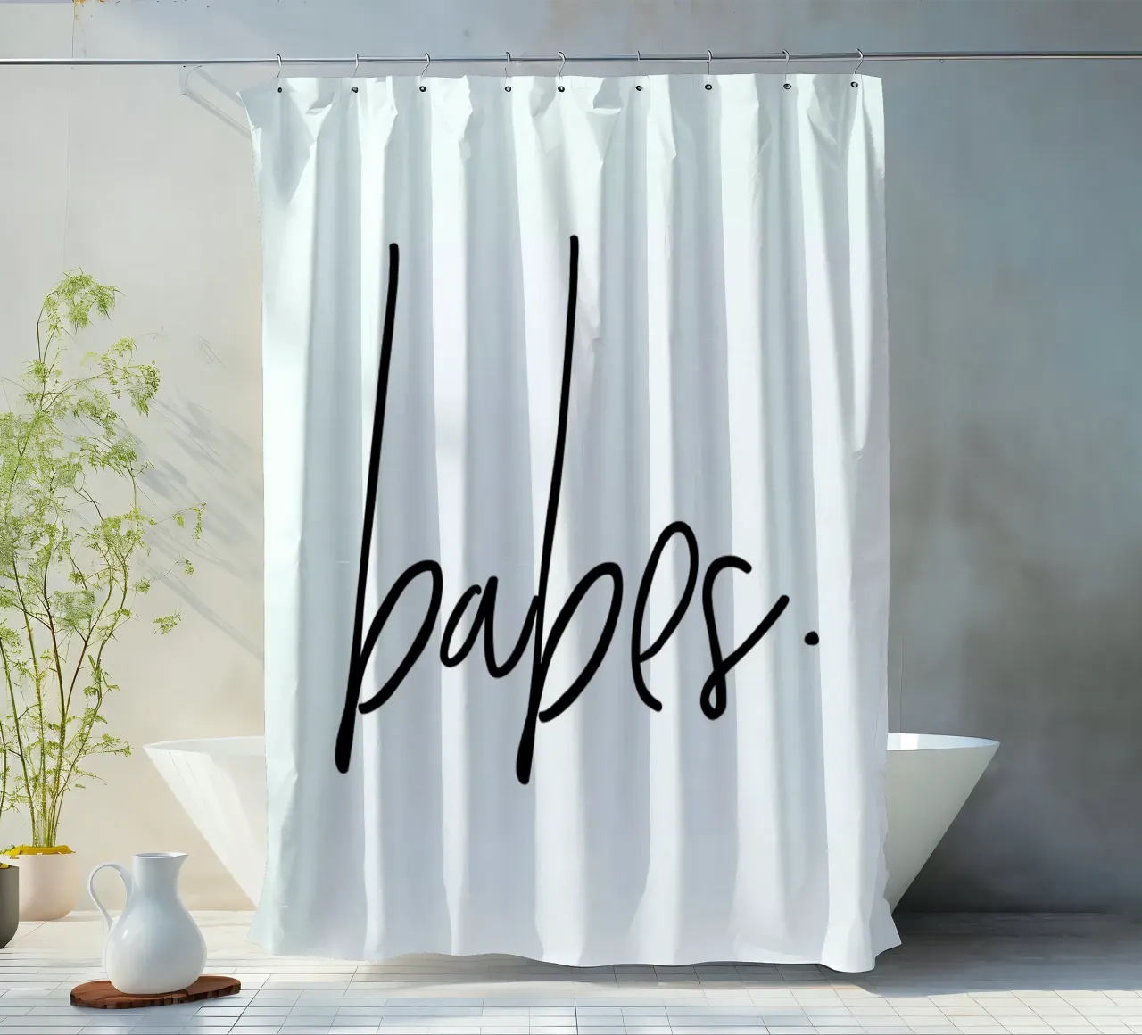 Babes shower curtain by Honeymoon Hotel