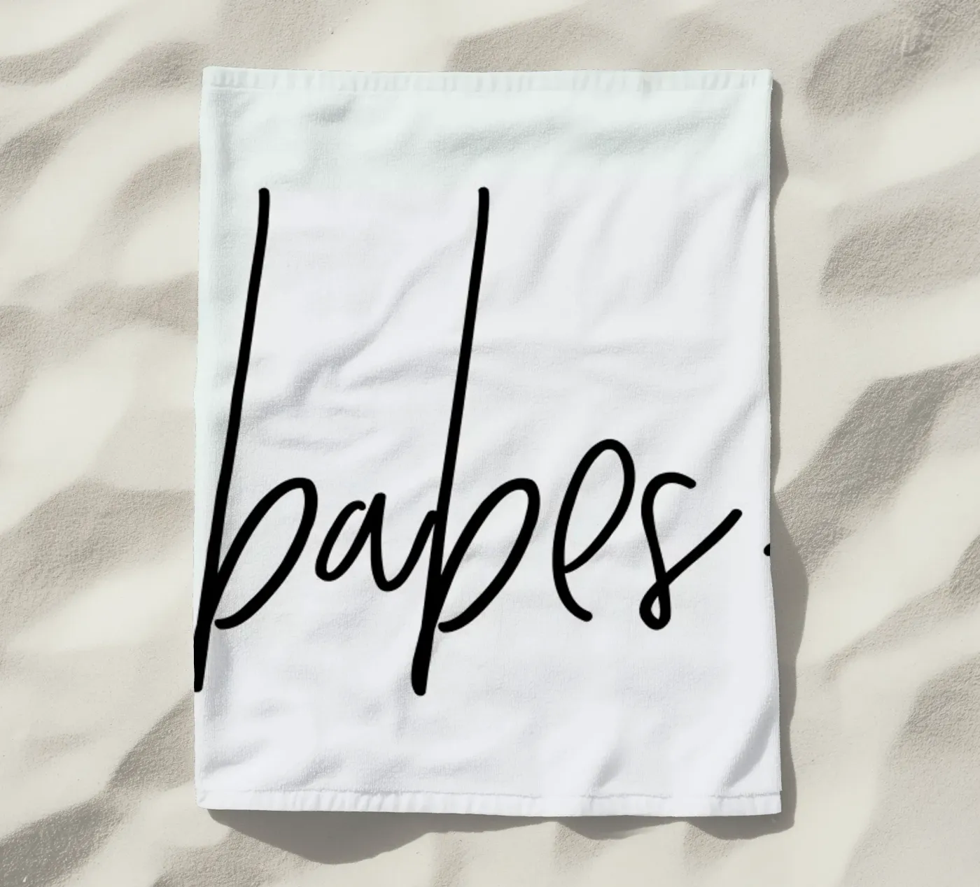 Babes beach towel by Honeymoon Hotel