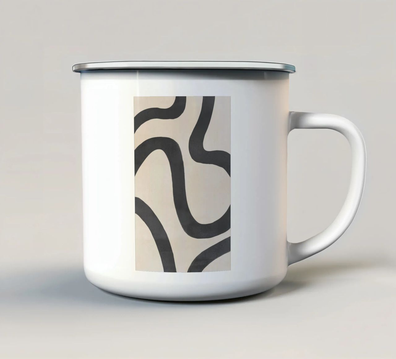 Linee organiche scorrevoli tazza in smalto da Melloi Art Print