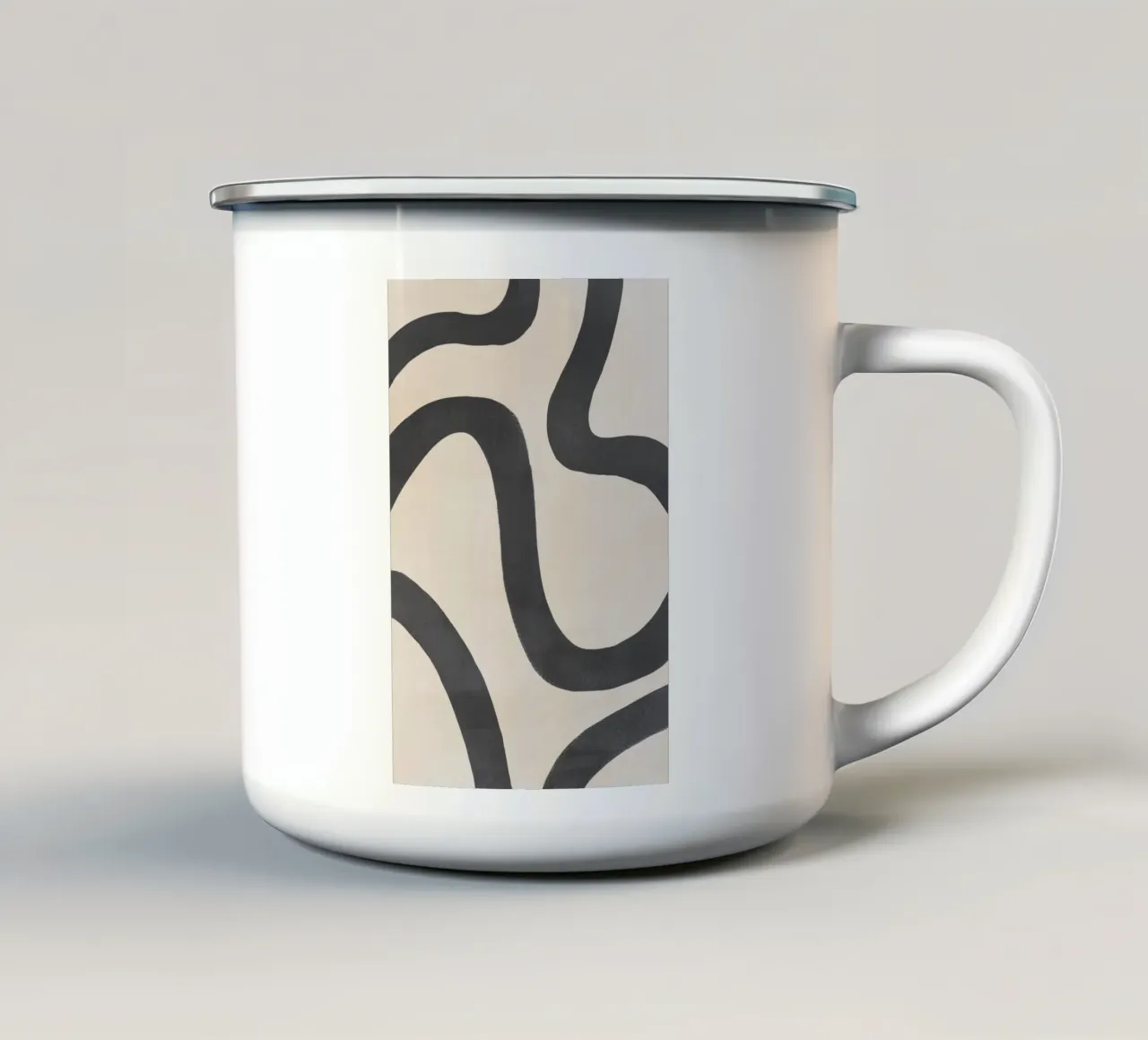 Linee organiche scorrevoli tazza in smalto da Melloi Art Print