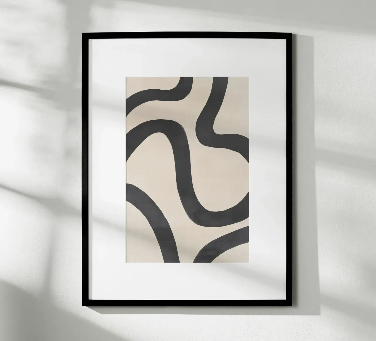Linee organiche scorrevoli poster con telaio in alluminio da Melloi Art Print