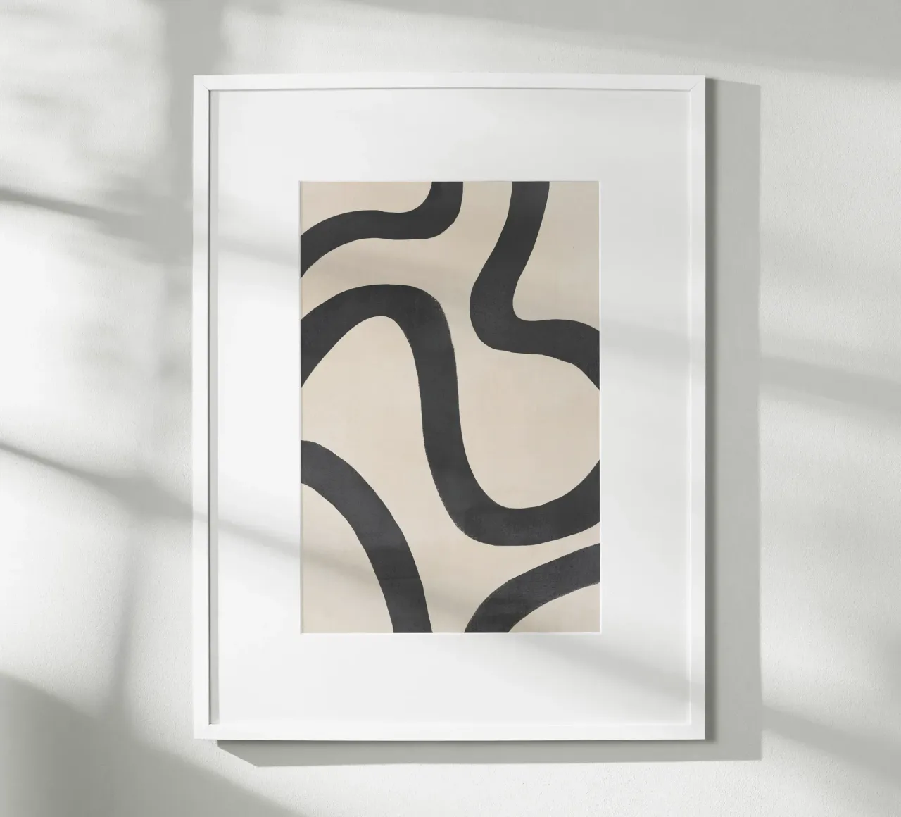 Linee organiche scorrevoli poster con telaio in alluminio da Melloi Art Print
