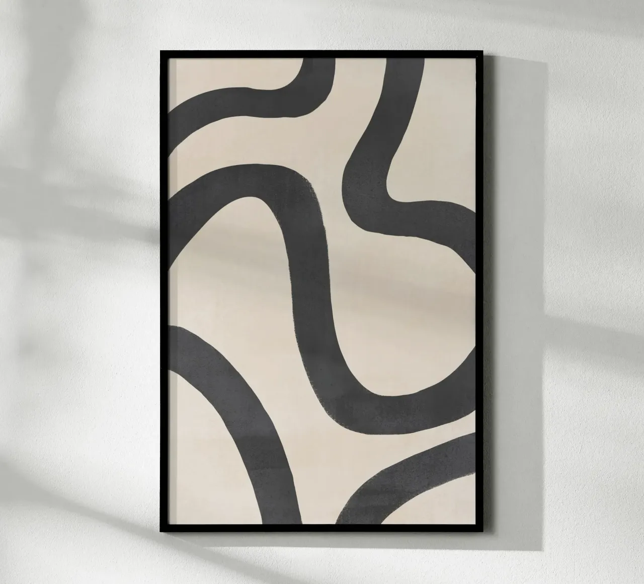 Linee organiche scorrevoli poster con telaio in alluminio da Melloi Art Print