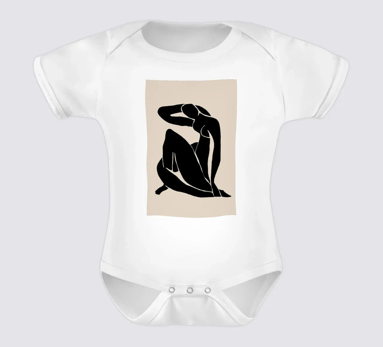 Silhouette di donna in posa rilassata body neonato maniche corte da Melloi Art Print