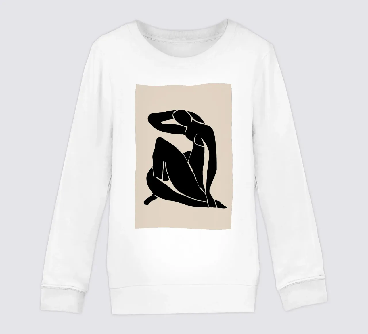 Silhouette di donna in posa rilassata felpa bambino da Melloi Art Print