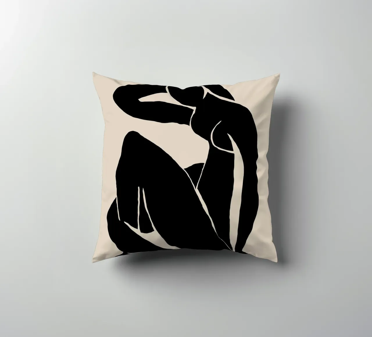 Silhouette di donna in posa rilassata cuscino da Melloi Art Print