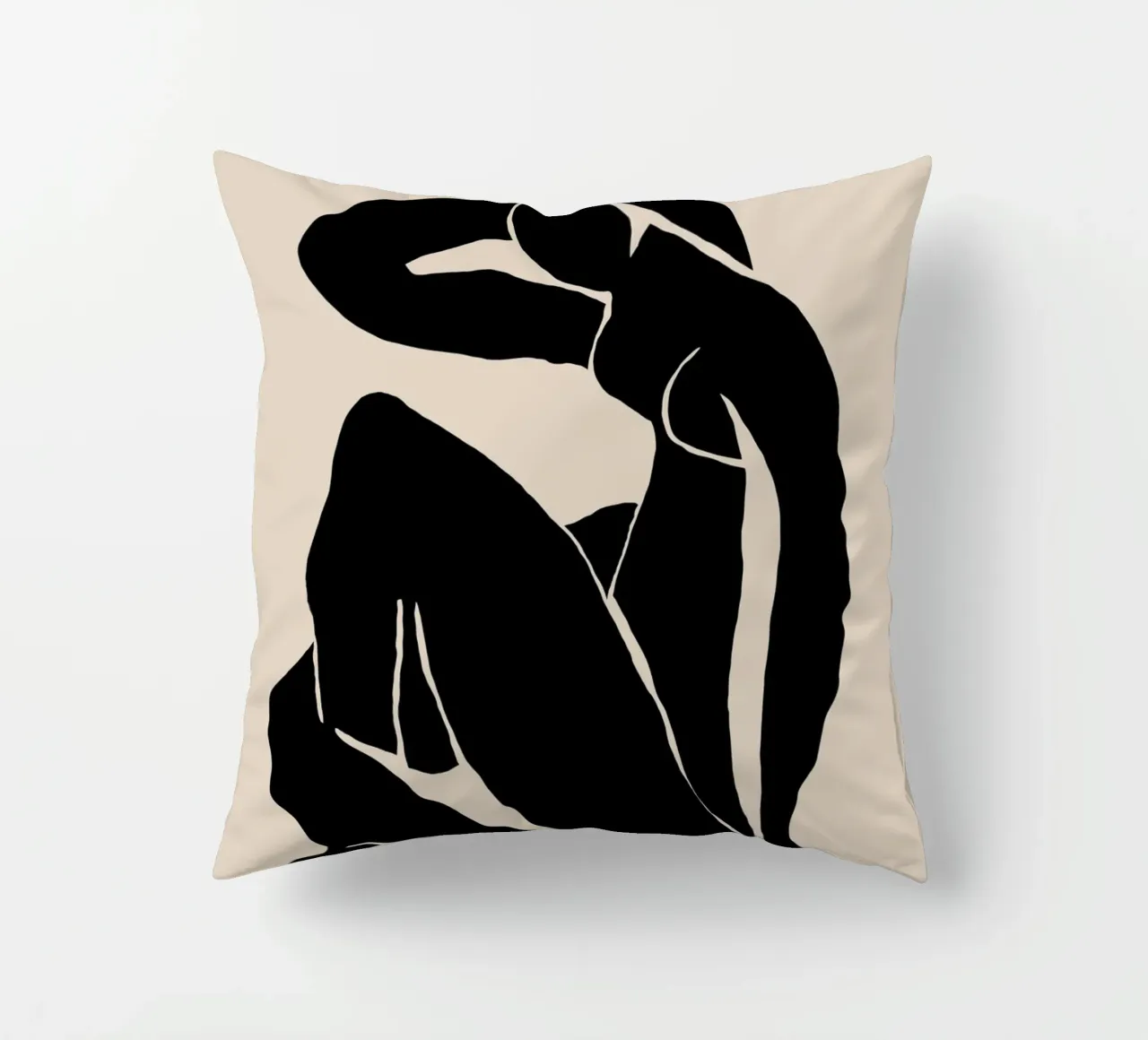 Silhouette di donna in posa rilassata cuscino da Melloi Art Print