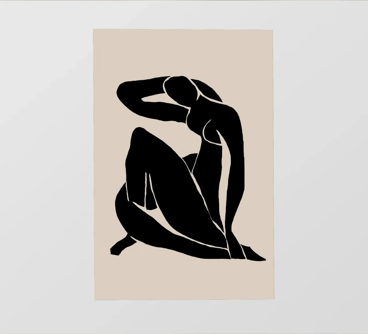 Frau Silhouette in entspannter Pose Fototapete von Melloi Art Print