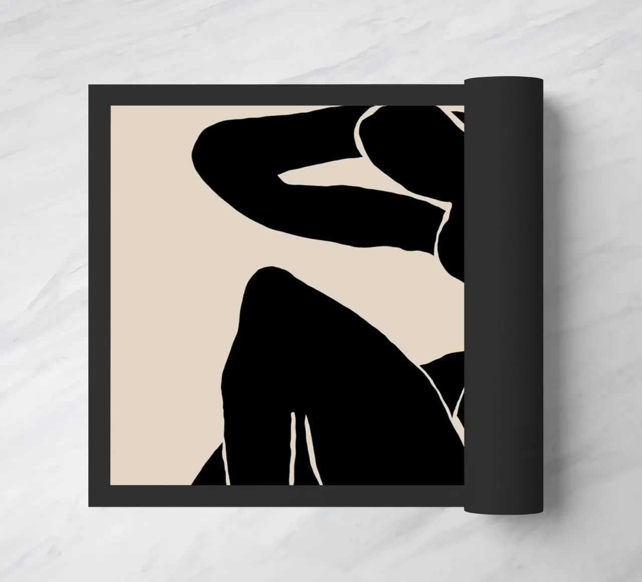 Silhouette di donna in posa rilassata zerbino da Melloi Art Print