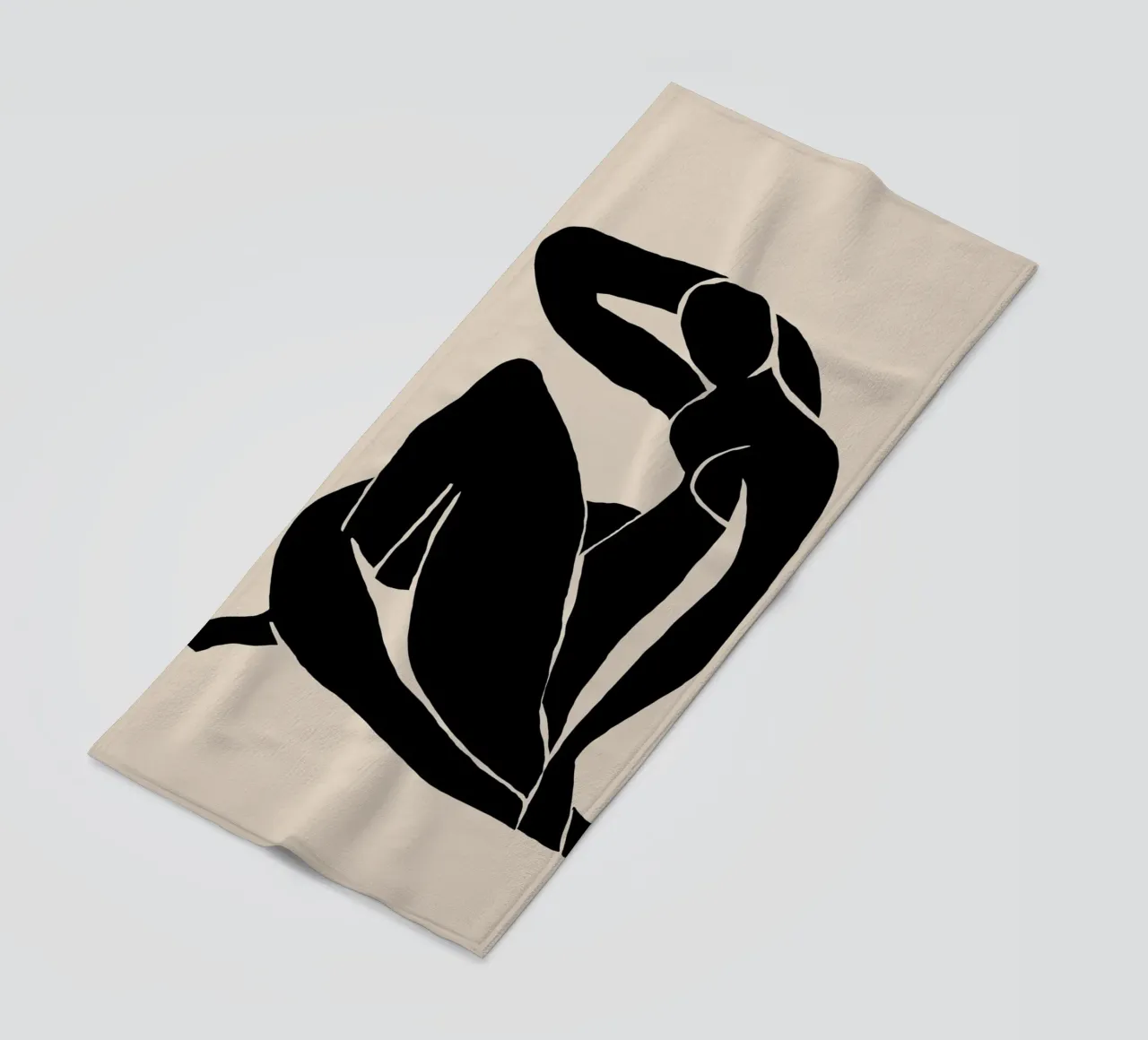 Silhouette di donna in posa rilassata telo mare da Melloi Art Print