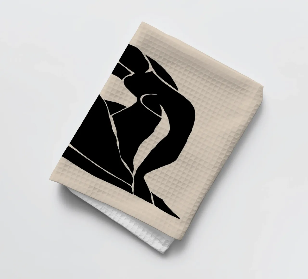 Silhouette di donna in posa rilassata canovaccio da cucina da Melloi Art Print