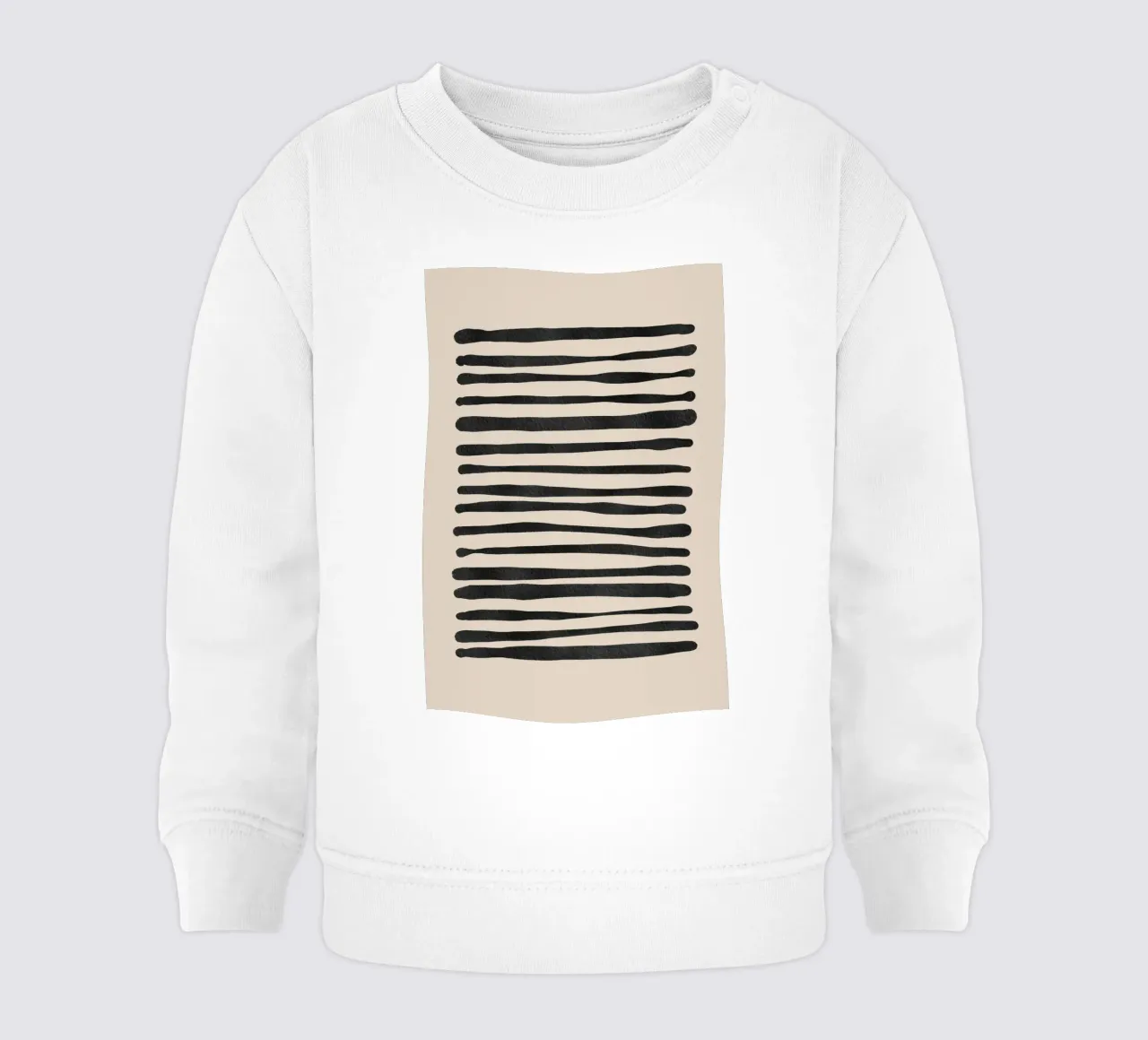 Linee ondulate astratte organiche nere felpa neonato da Melloi Art Print