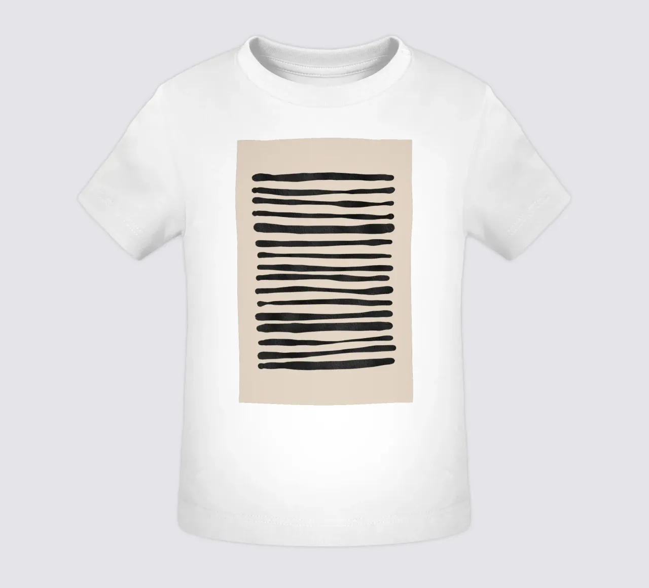 Linee ondulate astratte organiche nere maglietta neonato da Melloi Art Print