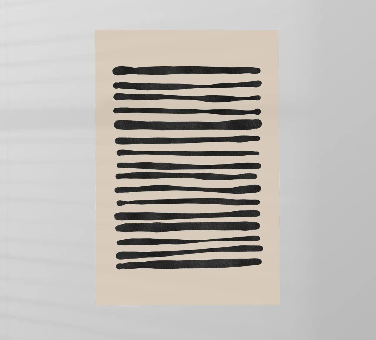 Linee ondulate astratte organiche nere pellicola backlit da Melloi Art Print