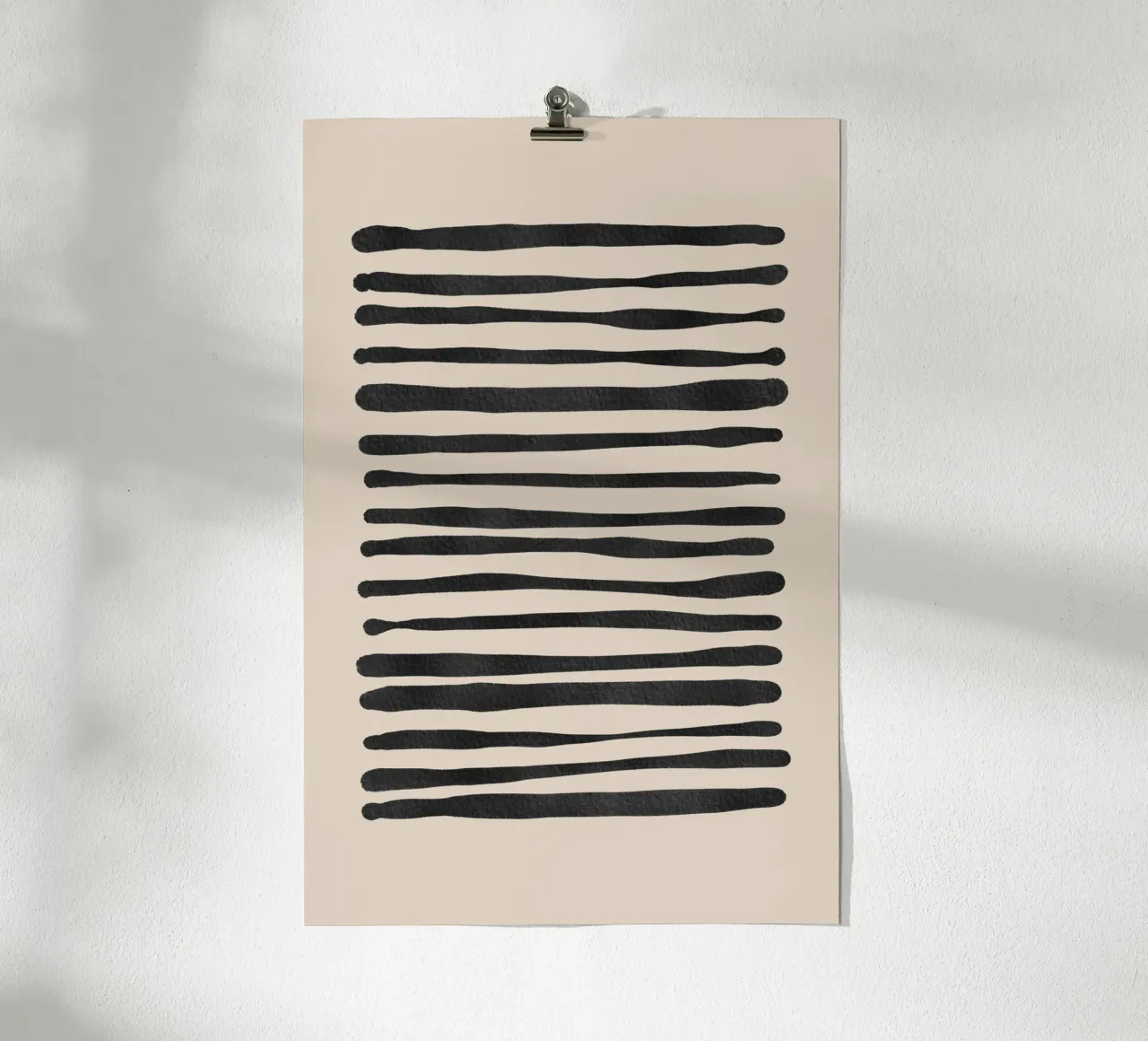 Linee ondulate astratte organiche nere carta hahnemühle da Melloi Art Print