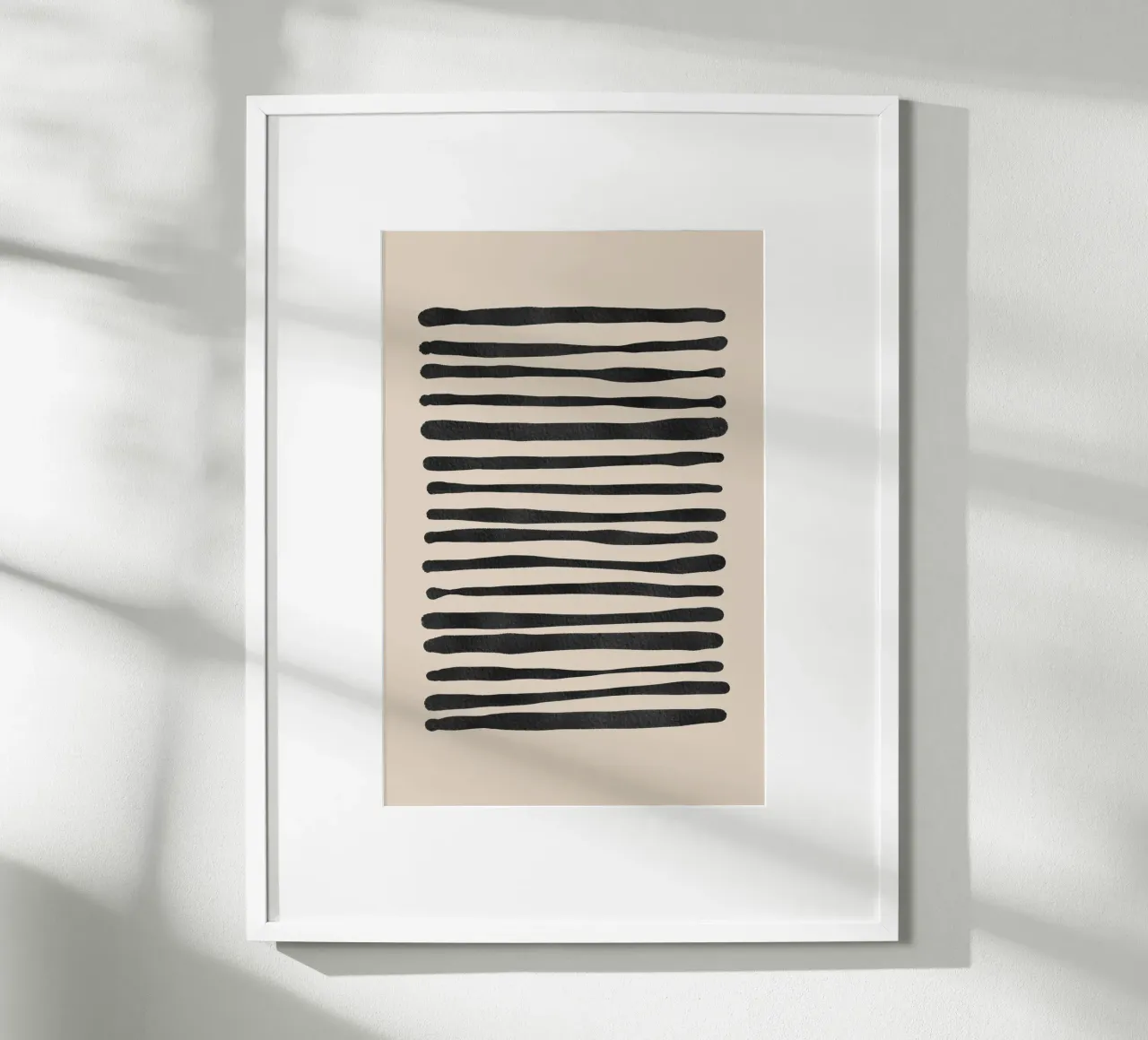 Linee ondulate astratte organiche nere carta hahnemühle da Melloi Art Print