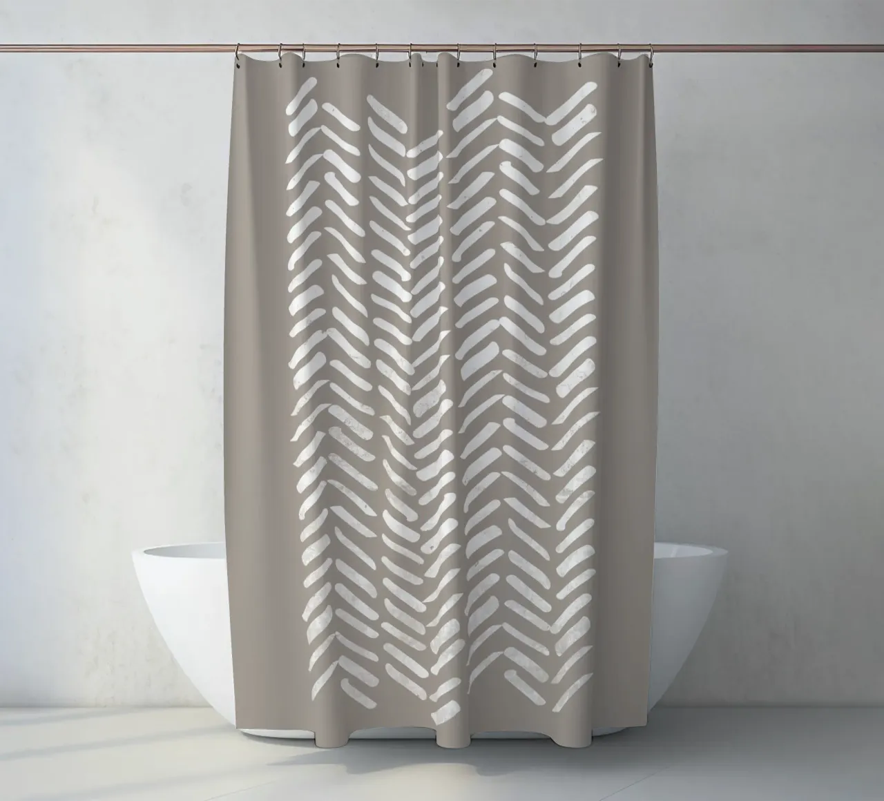 Abstract Chevron Pattern With White Lines shower curtain by Melloi Art Print