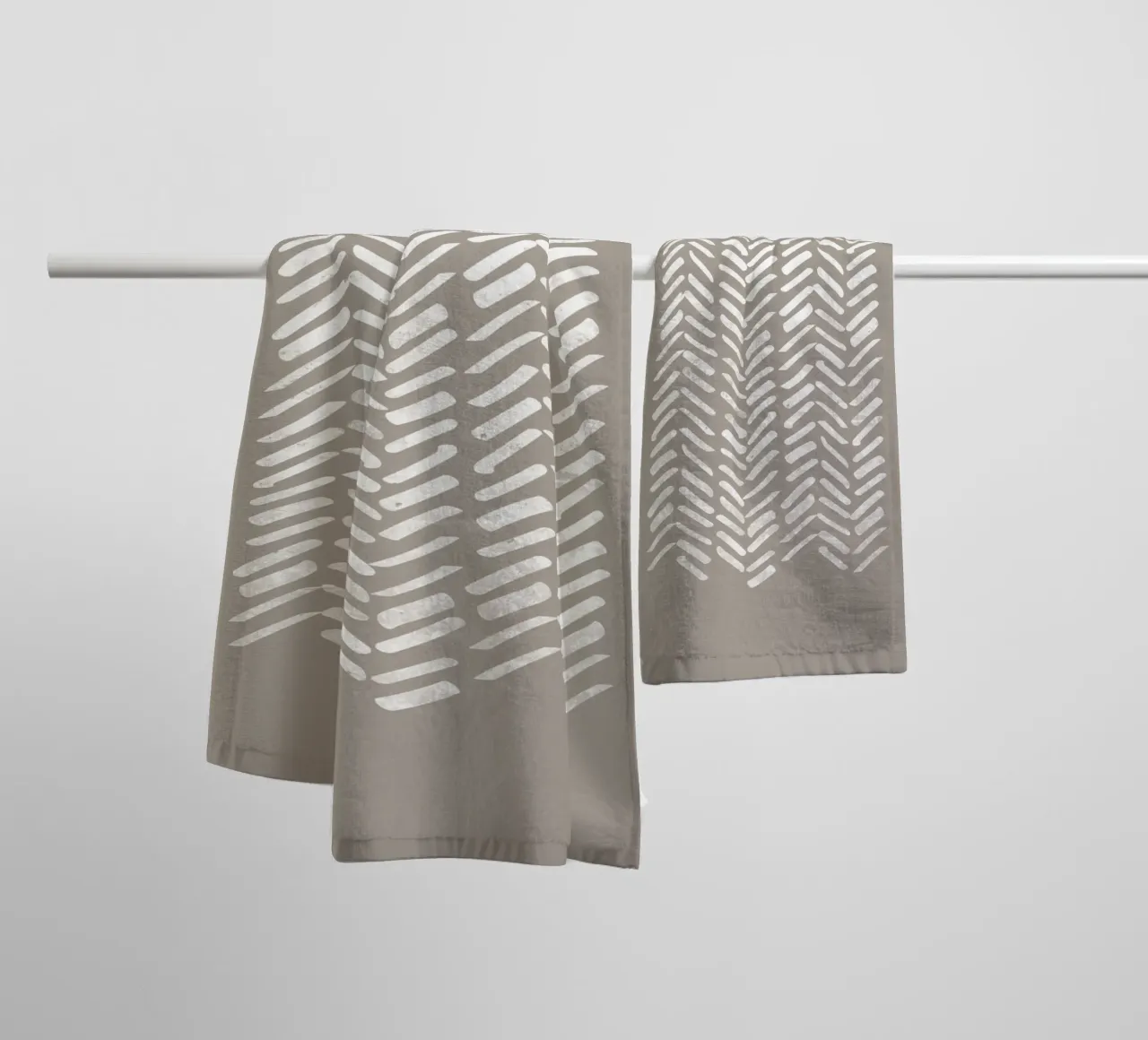 Abstract Chevron Pattern With White Lines towel by Melloi Art Print