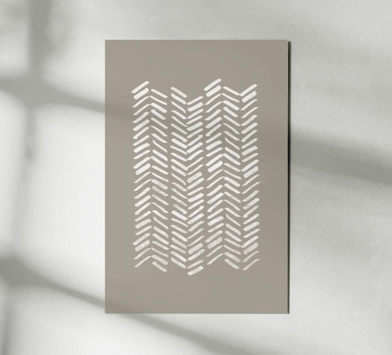 Motivo astratto Chevron con linee bianche pannello forex da Melloi Art Print