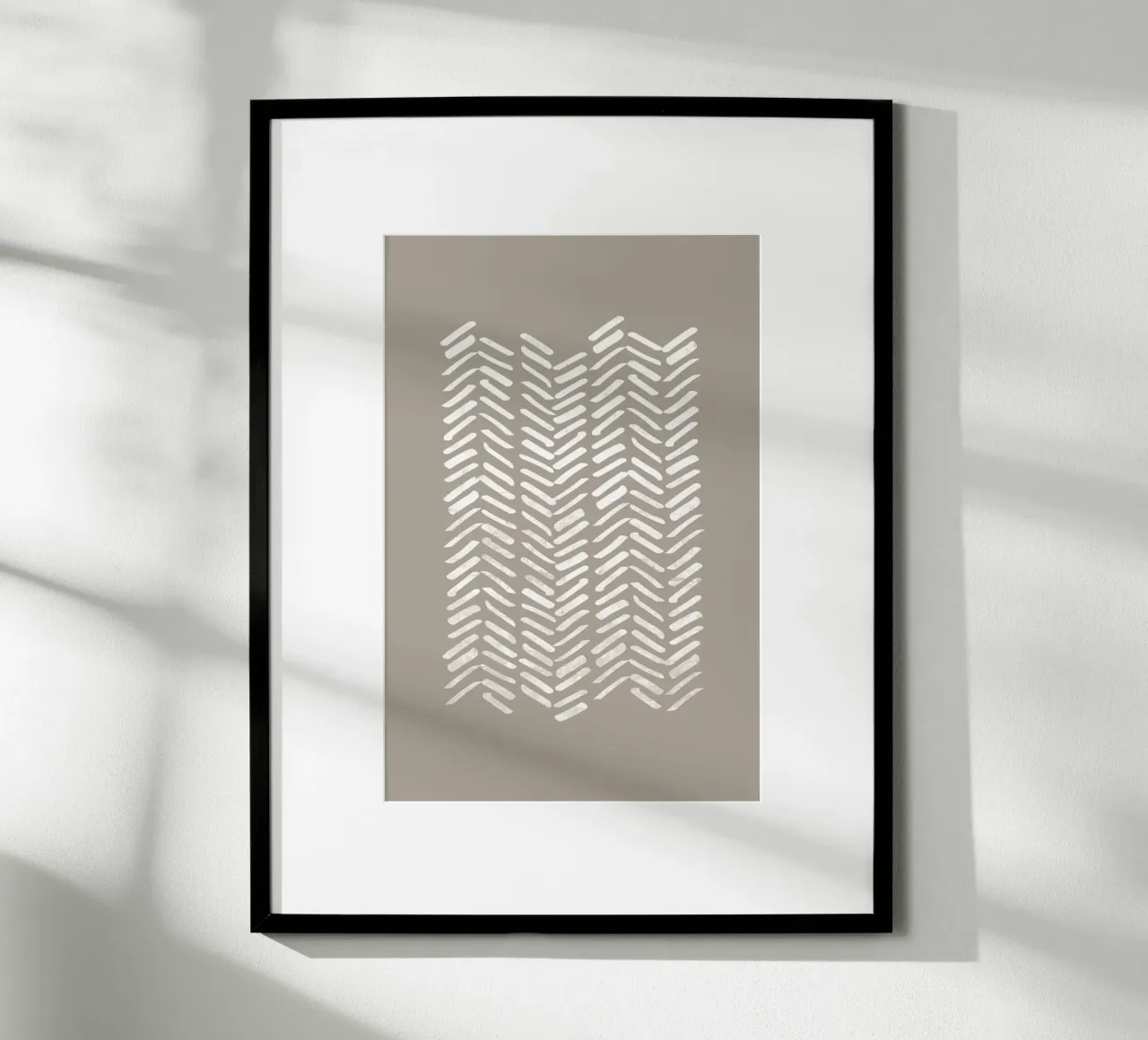 Abstract Chevron Pattern With White Lines hahnemühle by Melloi Art Print