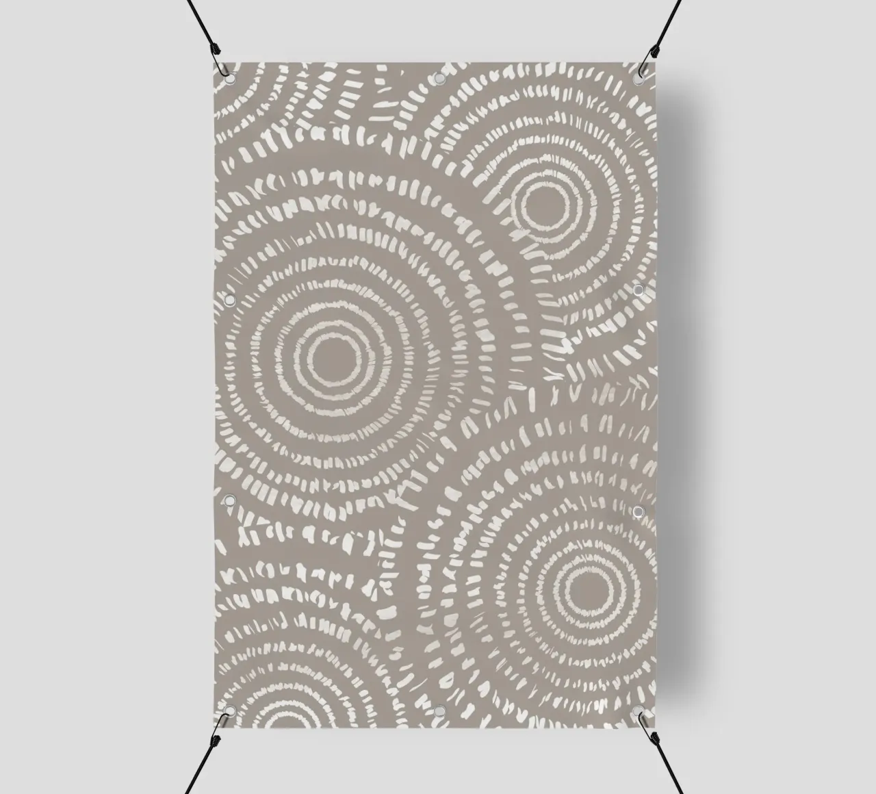 Abstract Circles Dashed Lines pvc cover by Melloi Art Print