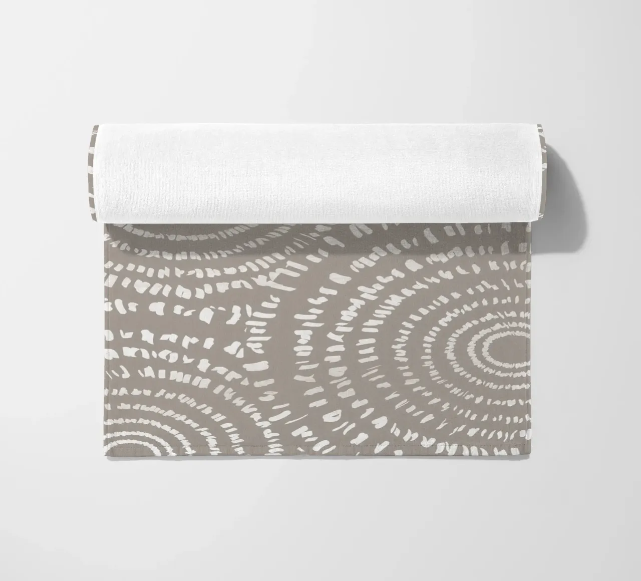 Abstract Circles Dashed Lines beach towel by Melloi Art Print