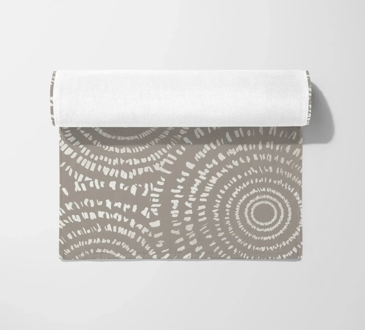 Abstract Circles Dashed Lines beach towel by Melloi Art Print