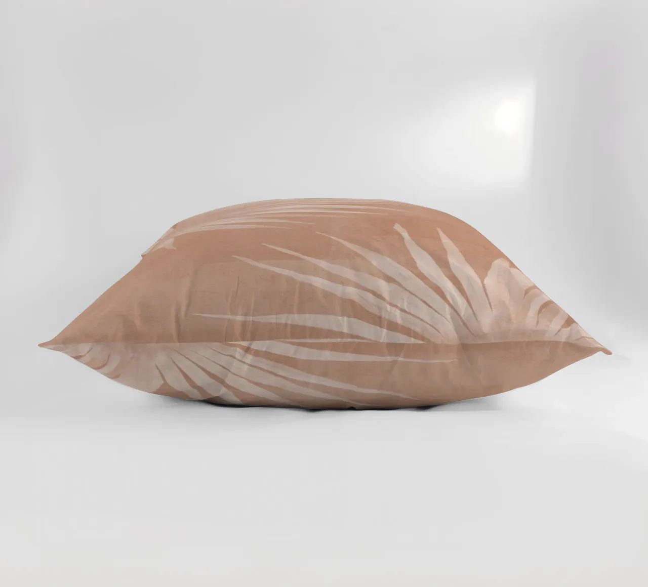 Foglie di palma bianche su terracotta cuscino da Melloi Art Print
