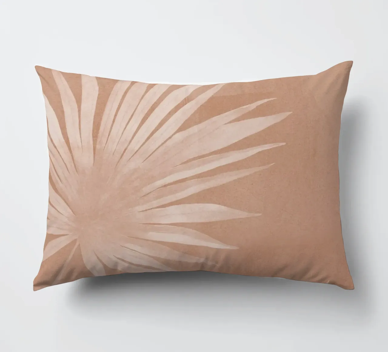 Foglie di palma bianche su terracotta cuscino da Melloi Art Print