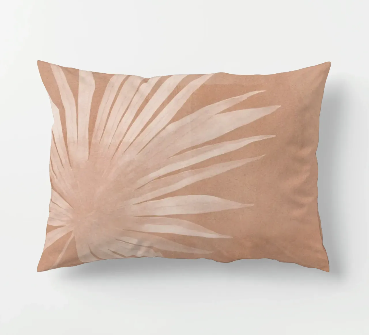 Foglie di palma bianche su terracotta cuscino da Melloi Art Print