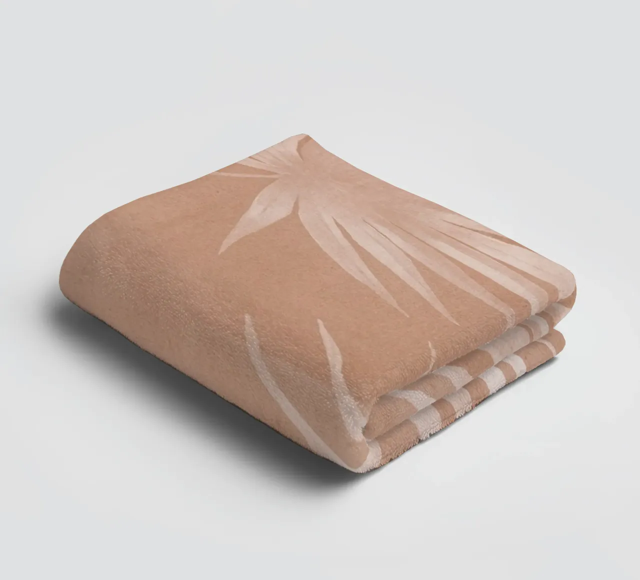 Foglie di palma bianche su terracotta asciugamano da bagno da Melloi Art Print