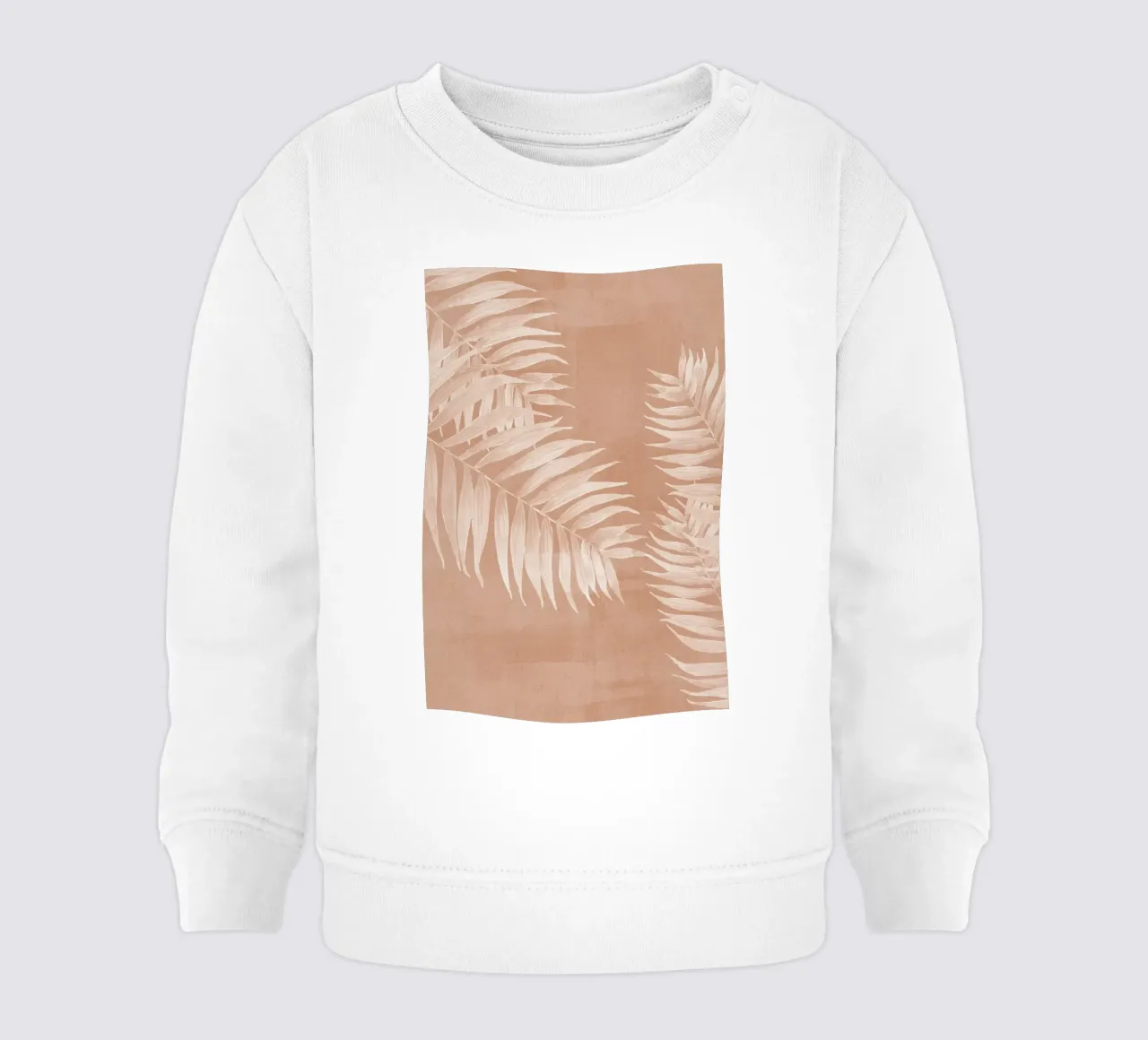Foglie di palma tropicale su terracotta felpa neonato da Melloi Art Print