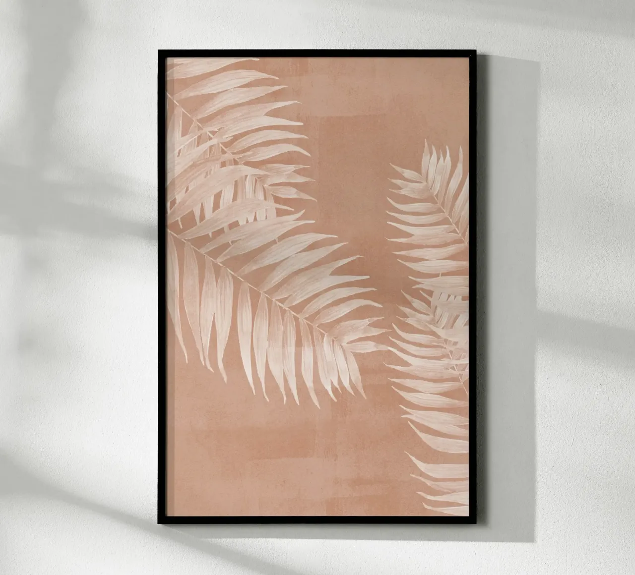 Foglie di palma tropicale su terracotta carta hahnemühle da Melloi Art Print