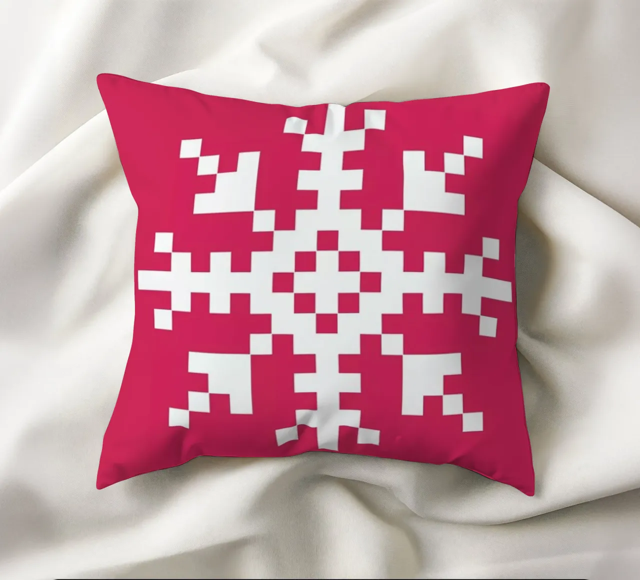 Pink Snowflake 3 cuscino da Studio One